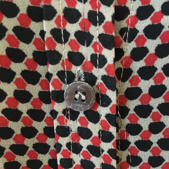 Two by Vince Camuto Sheer Button Down Blouse, L - Picture 7 of 9